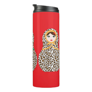 Cheetah Print Matryoshka Thermal Tumbler Thermosbeker