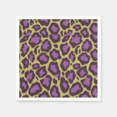 Cheetah Print Patroon in Paarse & Gouden Decoupage Servet (Voorkant)