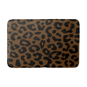 Cheetah Print Pattern Black Brown Badmat