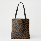 Cheetah Print Pattern Black Brown Draagtas (Voorkant)