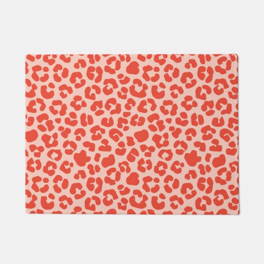 Cheetah Print Pattern Red Deurmat (Voorkant)