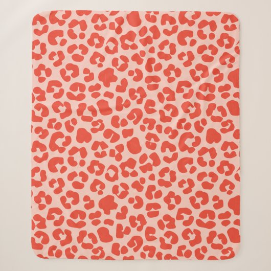 Cheetah Print Pattern Red Sherpa Deken (Voorkant)