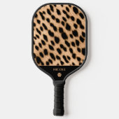 Cheetah Print Pattern Tan Brown & Black Pickleball Paddle (Achterkant)