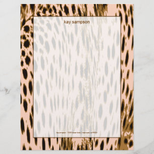 Cheetah print, roze achtergrond persoonlijk briefhoofd