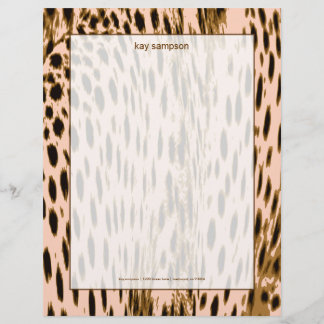 Cheetah print, roze achtergrond persoonlijk briefhoofd