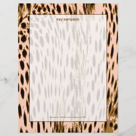 Cheetah print, roze achtergrond persoonlijk briefhoofd (Voorkant)