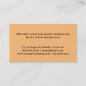 Cheetah Print (sinaasappel) Visitekaartje (Achterkant)