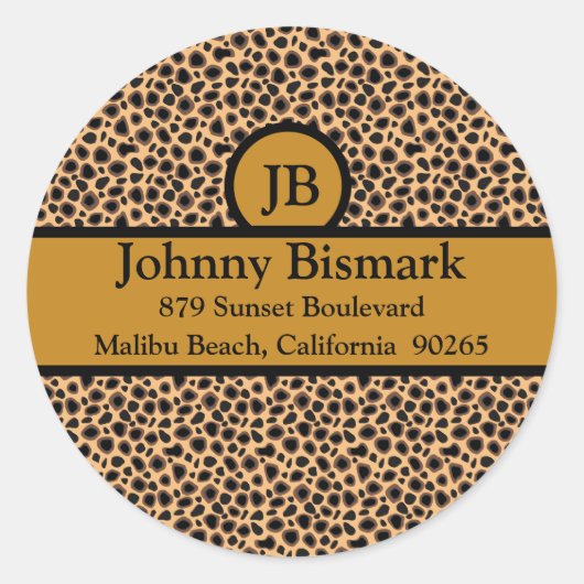 Cheetah Print Sjabloon Ronde Sticker (Voorkant)