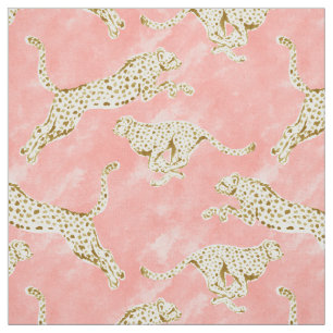 CHEETAH PROWL Blush Gold Cheetahs Stof