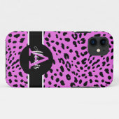 Cheetah rose/violet Imprimer coque iphone monogram (Dos (Horizontal))