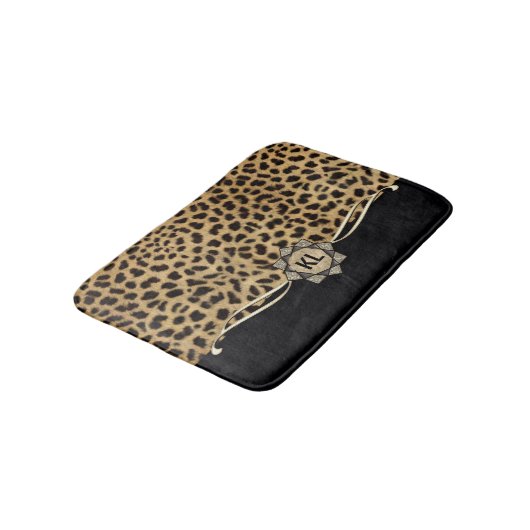Cheetah Rosette Monogram CRMX Badmat (Gekanteld)