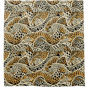 Cheetah Royal Beige Art Motif rideau de douche