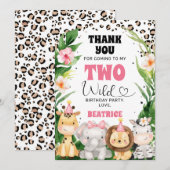 Cheetah Safari deux Cartes de remerciements d'anni (Devant / Derrière)
