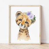 Cheetah, Safari, Fleurs violettes, Neutre Genre