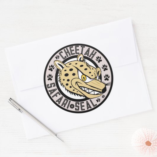 Cheetah Safari Seal Ronde Sticker (Envelop)