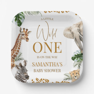 Cheetah Safari Wild One Baby Shower Papieren Bordje
