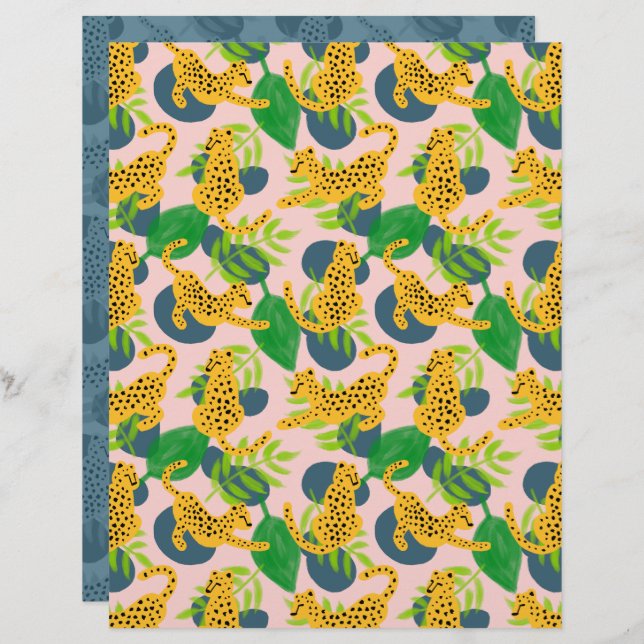 Cheetah Scrapbook Paper (Voorkant / Achterkant)