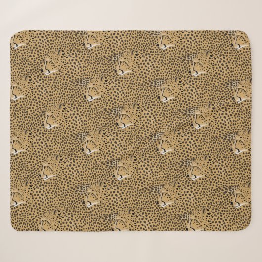 Cheetah Sherpa Deken (Voorkant (horizontaal))
