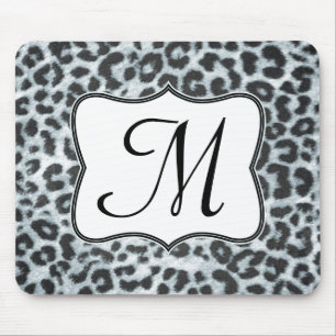 Cheetah Spot Animal Monogram Initiaal Muismat