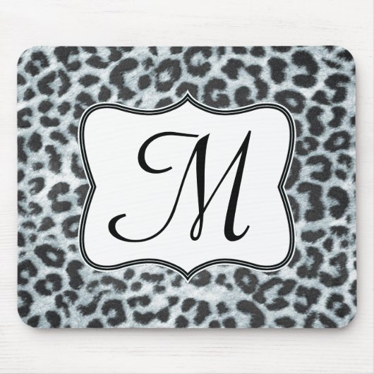 Cheetah Spot Animal Monogram Initiaal Muismat (Voorkant)
