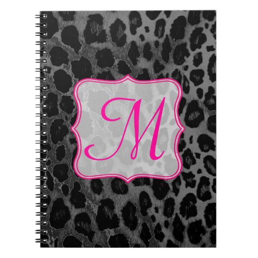 Cheetah Spot Animal Monogram Initiaal Notitieboek (Voorkant)