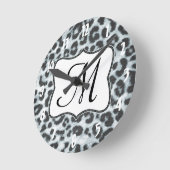 Cheetah Spot Animal Monogram Initiaal Wandklok Ronde Klok (Hoek)