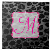 Cheetah Spot Animal Print Monogram display teile Tegeltje (Voorkant)