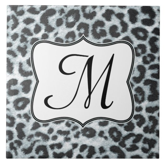 Cheetah Spot Animal Print Monogram display teile Tegeltje (Voorkant)