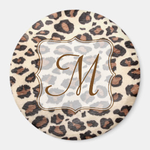 Cheetah Spot Animal Print Monogram Initiaal Magnet Magneet