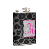 Cheetah Spot Animal Print Monogram Whiskey Flask Heupfles (Rechts)