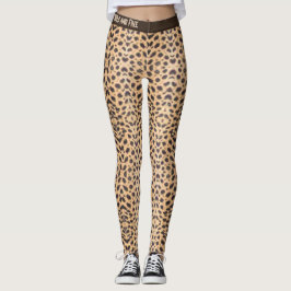 Cheetah Spots personaliseren tekst Live Wild en vr Leggings