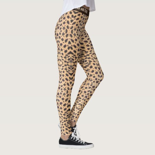 Cheetah Spots personaliseren tekst Live Wild en vr Leggings (Rechts)
