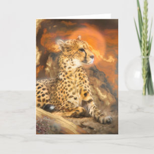 CHEETAH STANDING DOWN KAART
