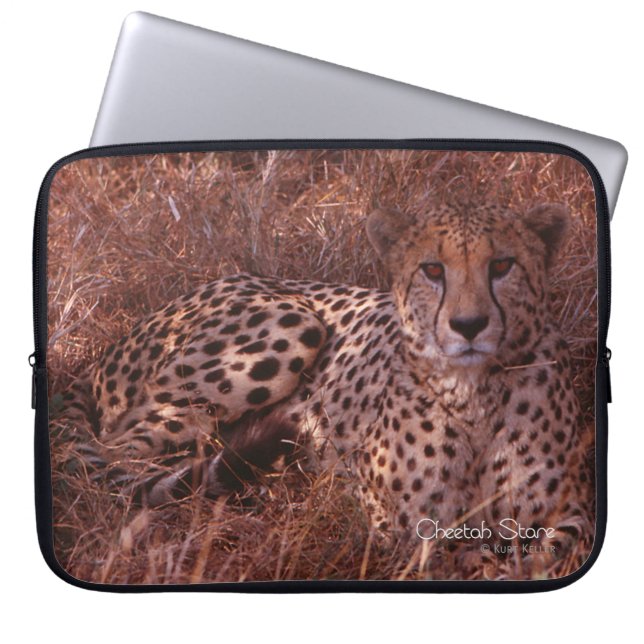 Cheetah Stare Laptop Sleeve (Voorkant)