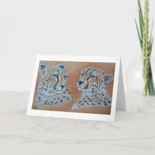 Cheetah studies Birthday Card Kaart