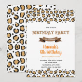 Cheetah thema uitnodiging (Voorkant / Achterkant)