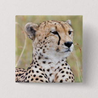 Cheetah Vierkante Button 5,1 Cm