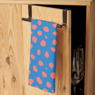 Cheetah vlekken Koraal en Blauw Theedoek
