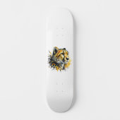Cheetah Waterverf Ink Splatter Skateboard (Voorkant)