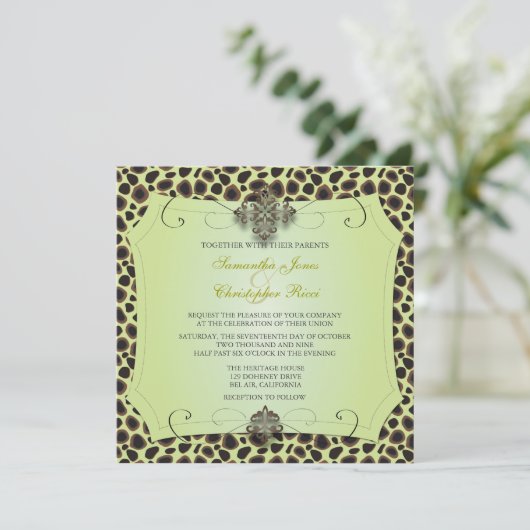 Cheetah, Wedding Invitations (stock d'or de qualit (Debout devant)