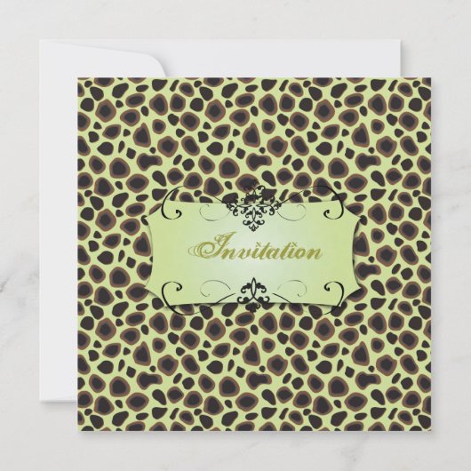 Cheetah, Wedding Invitations (stock d'or de qualit (Dos)