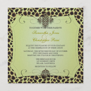 Cheetah, Wedding Invitations (stock d'or de qualit