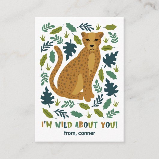Cheetah Wild About You Classroom Valentijn Kaart (Voorkant)