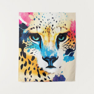 Cheetah Wilde Natuur Dierlijke Kleur Kunst Schilde Wandkleed