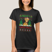 Cheetah Xmas Tree Lights Ugly Santa Cheetah Chris T-shirt (Voorkant)