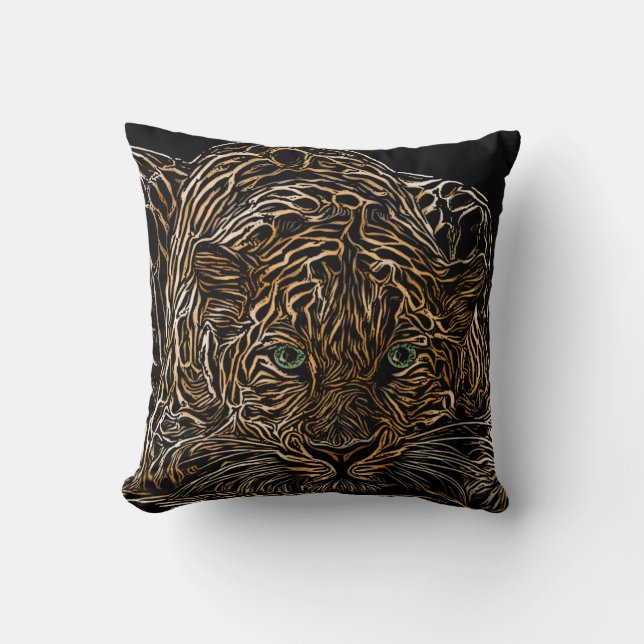 Cheetahs Burnt Wood Effect buffer en Kussen (Voorkant)