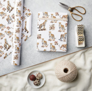 Cheetahs Floral Cadeaupapier