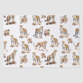 Cheetahs Floral Tissuepapier