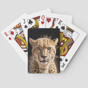 Cheetha Wild Animal Elegant Dramatische Portretkun Pokerkaarten