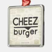 Cheezburger Logo (zwart) Metalen Ornament (Links)